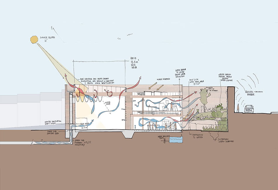 A technical drawing of a construction project.