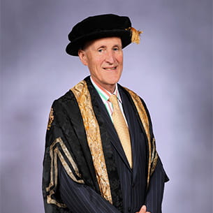 Sir Peter Bazalgette, Chancellor of UWE Bristol dressed in ceremonial robes.