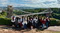 International Summer School group looking over Avon Gorge to the Clifton Suspension Bridge in Bristol.