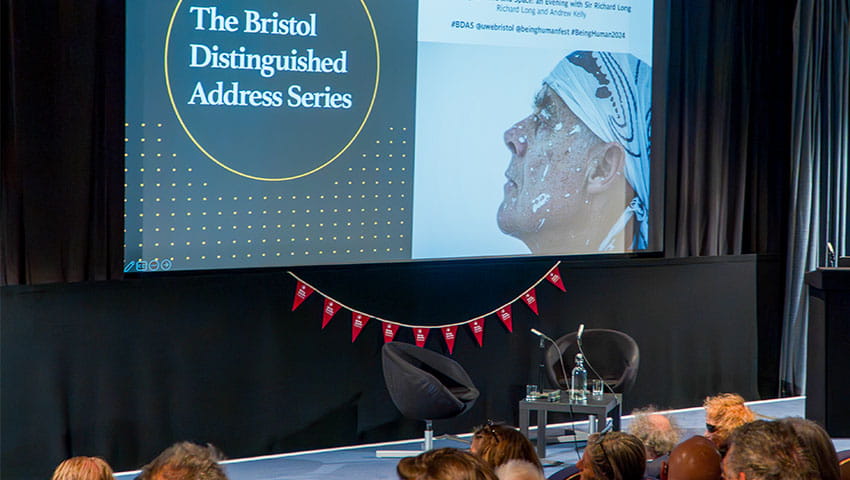 Richard Long event at UWE Bristol for Bristol Distinguished Address Series, November 2024.