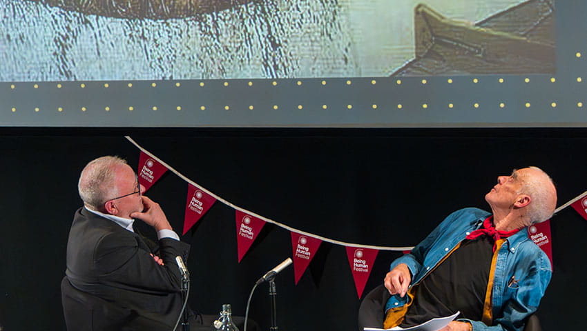 Richard Long at UWE Bristol for Bristol Distinguished Address Series, November 2024.