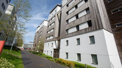 The exterior of a building in the Student Village on Frenchay Campus.