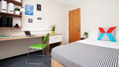 An example student room in Transom House.