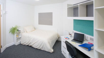 A room in Wallscourt Park at Frenchay Campus.