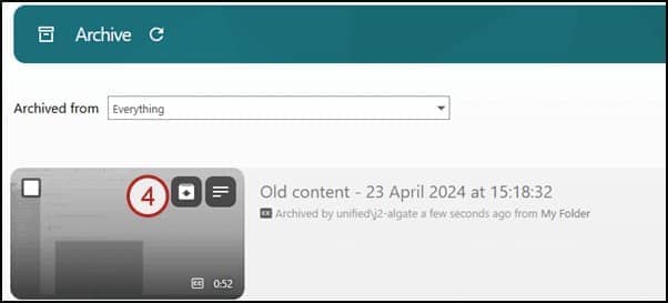 Screenshot showing step 4: click restore.