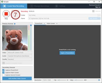 Screenshot showing step 7, record button.