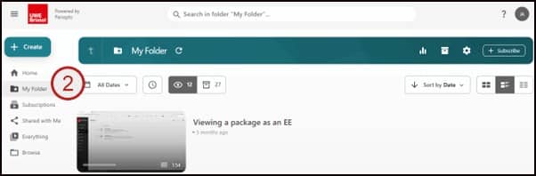 Screenshot showing step 2: my folder.
