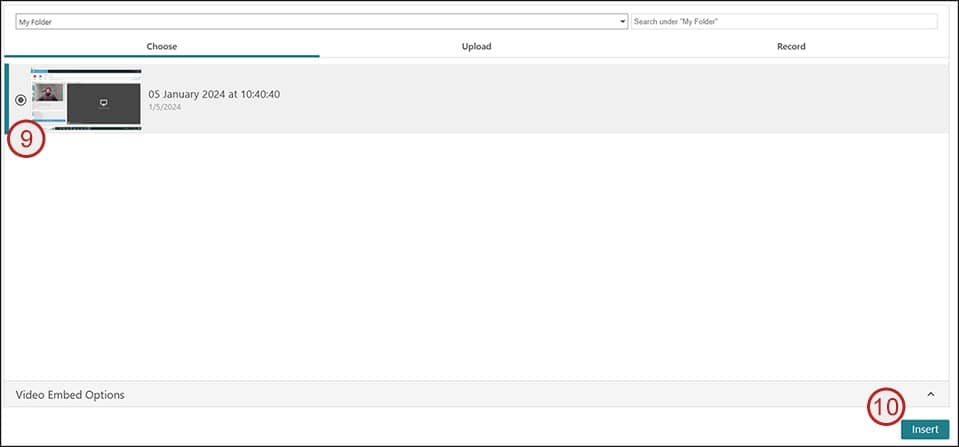Screenshot of steps 9 and 10: choose and submit.