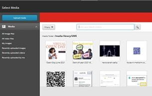 Screenshot of the Media Library within Content Editor.