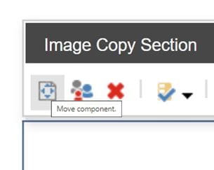 Close up showing the move component icon.