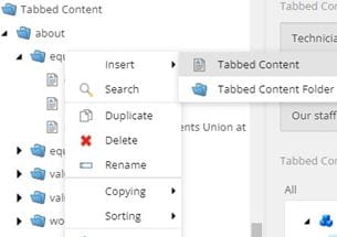 Tabbed Content item screenshot.