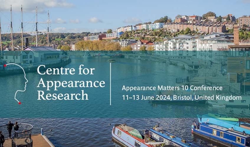 Centre for Appearance Research logo in front of a backdrop of the city docks in Bristol