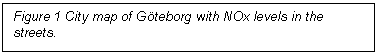 Text Box: Figure 1 City map of Gteborg with NOx levels in the streets.