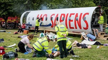 Aviation disaster is the scenario for major incident training exercise