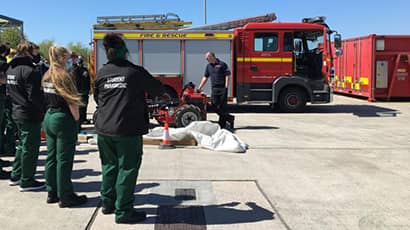 Student paramedics learn the ropes from Avon Fire and Rescue Service